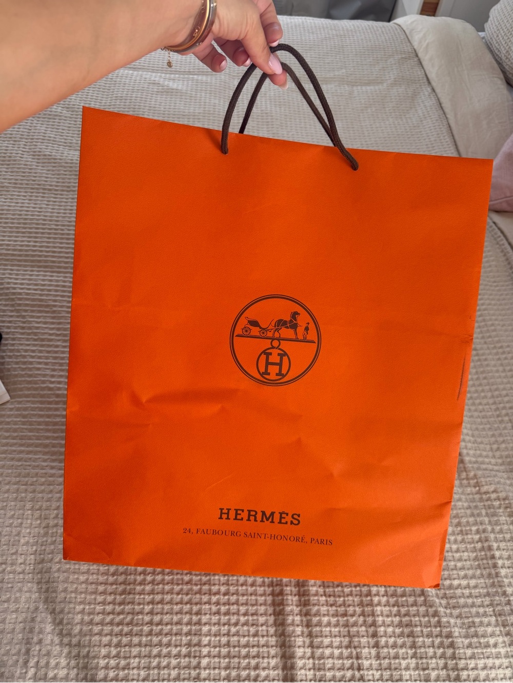 Hermes  Orange Shopping Bag